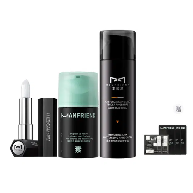 麦芙迪 男士护手霜素颜霜变色唇膏三件套 保湿抗氧化持久保湿提亮肤色清爽控油滋润防裂 防水防汗