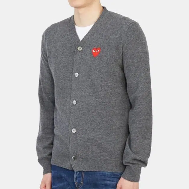 CDG Play Cardigan Grey
