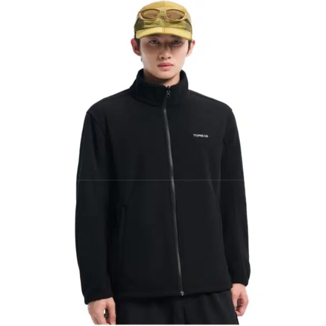 探路者  纯色拉链连帽三合一  防水保暖透气防风冲锋衣 男款 黑色