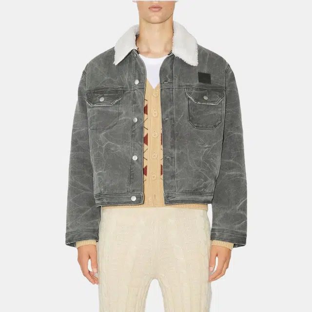 Acne Studios Quilted Denim Jacket Carbon Grey