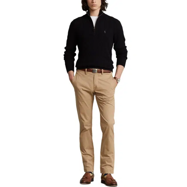 Polo Ralph Lauren Half-Zip Cable Knit Sweater Black