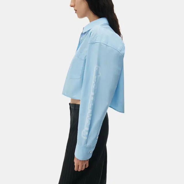 alexander wang Halo Print Cropped Button-Up Shirt