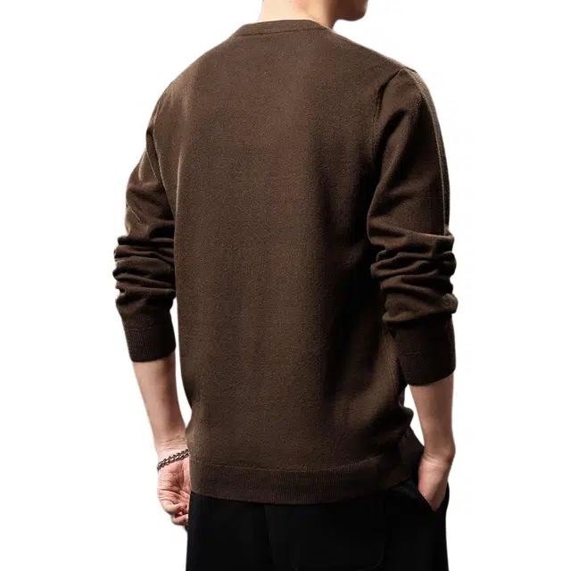 贵色 主题系列 高端日系保暖纯色毛衣 男款