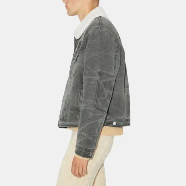 Acne Studios Quilted Denim Jacket Carbon Grey
