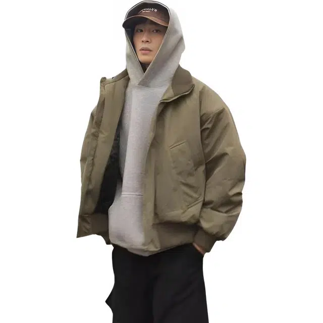 黑马漫画 美式飞行员男款秋季短款外套廓形潮牌机车夹克 男女同款