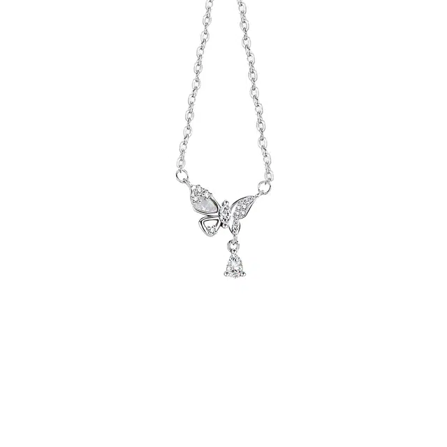 前方大荒野 梦中蝶语锁骨链梦幻蝴蝶清新甜美轻奢高级感时尚小众设计潮流时髦百搭精致气质#好运 合金 项链 女款