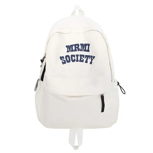 單倉 日韩系字母设计学院风通勤百搭背包初高中学生大容量耐磨书包 尼龙 双肩包 常规 男女同款情侣款 白色/红色/浅蓝色/深蓝色/黑色