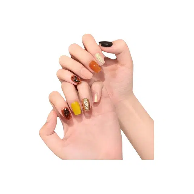 芮锦 显白氛围感春夏  穿戴甲 短款彩色跳色 猫眼