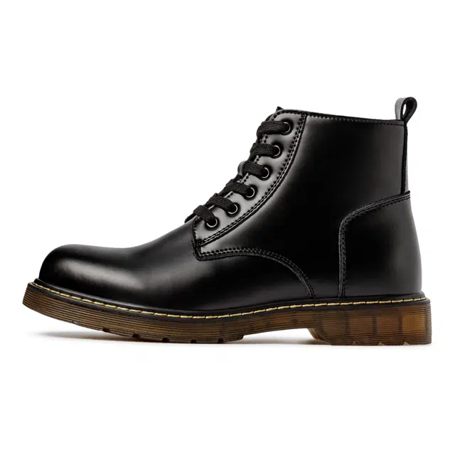 MADEN Classic British Style Platform Boots Black