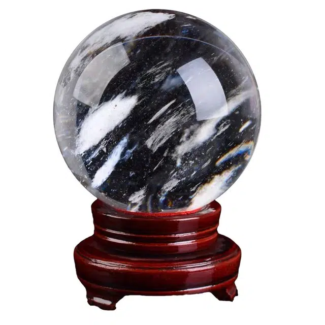 聆听花开 招财暴富居家办公乔迁开业镇宅风水球高级感好运 白水晶 摆件 男女同款情侣款