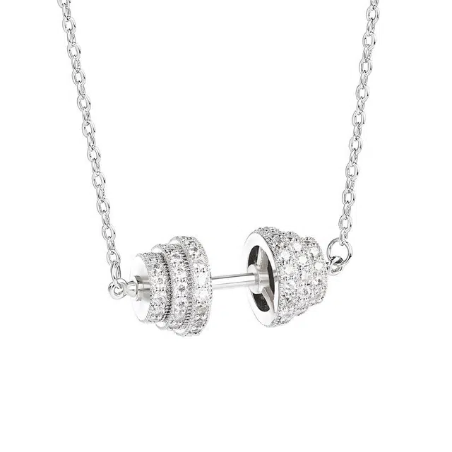 极昼 【重工|杠铃】高级感美式潮牌健身杠铃锁骨链 小众轻奢时尚精致日常通勤百搭运动也以可佩戴 钛钢 项链 男女同款情侣款