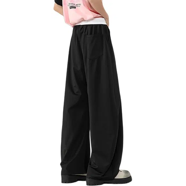 童先森 美式薄款潮牌宽松垂感直筒裤子休闲裤 男款