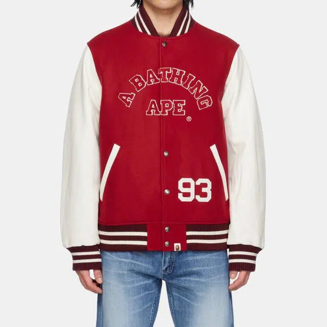 A BATHING APE Giant Head Varsity Jacket