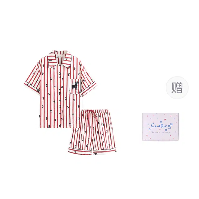 侘町 数字狗卡通柔软透气亲肤睡衣礼盒 女款 图片色