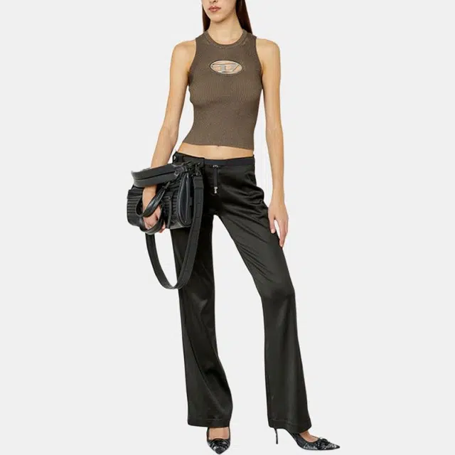 DIESEL OVAL-D Brown Tank Top