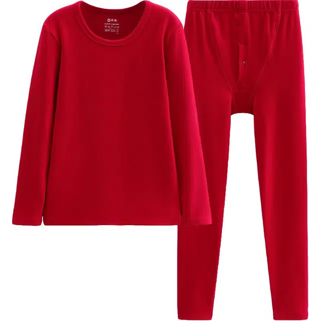 芬腾 男士内衣秋冬季纯棉秋衣秋裤抗菌修身大码内搭打底衫保暖套装 男款