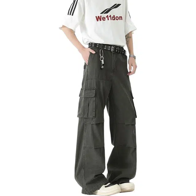 童先森 复古直筒百搭休闲裤 男款