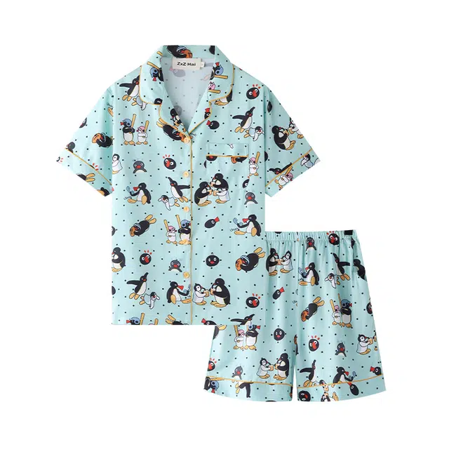 侘町 薄荷曼波丝滑柔软透气亲肤睡衣礼盒 女款 绿色