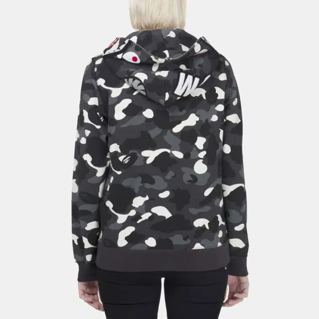 A BATHING APE City Camo Shark Full Zip Hoodie Black