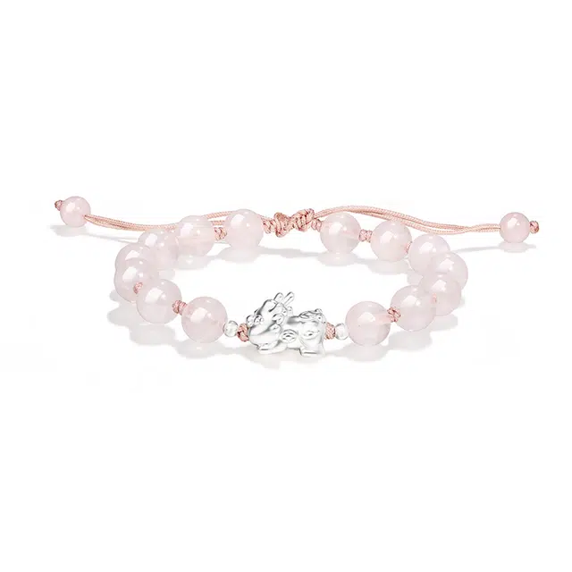 【爱情粉晶】 金六福吉祥 新中式小貔貅可爱风日常通勤精致显大气 恋爱告白必备转运珠平安#好运天然 粉水晶 手串 女款