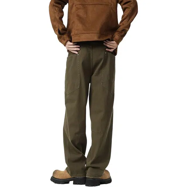 童先森 弯刀宽松垂感阔腿美式长裤子休闲裤 男款