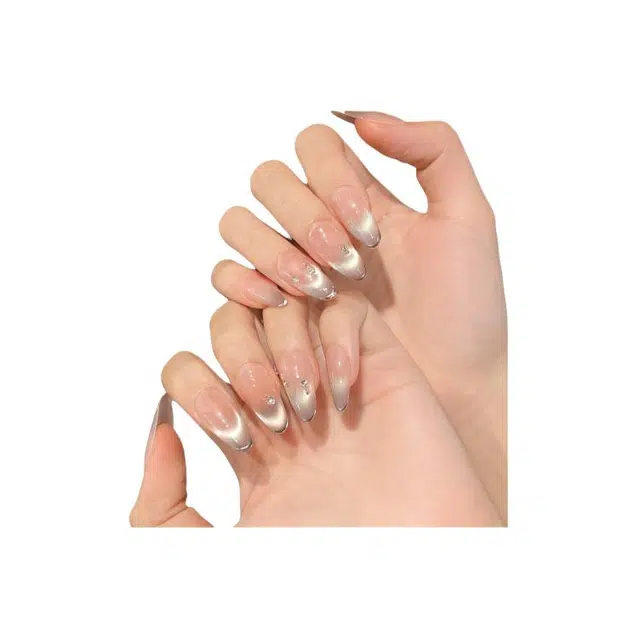 凡泽 紫法假日  穿戴甲 中梯椭圆紫色渐变 纯欲