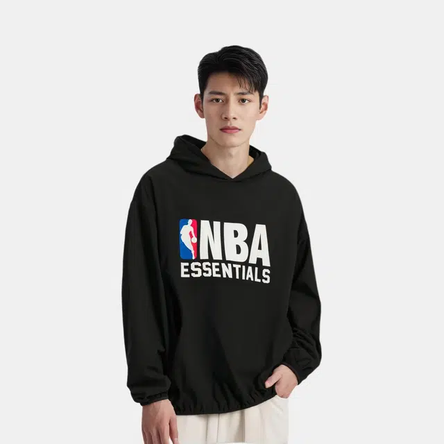 Fear of God Essentials x NBA FW24 Essentials NBA Hoodie logo BLACK