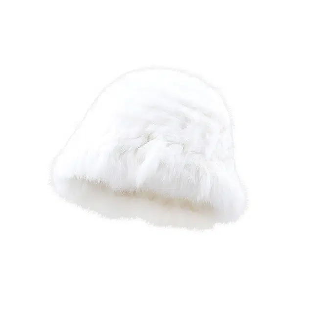 艾佳微 云朵毛绒保暖显脸小护耳针织毛茸茸 兔毛混纺 绒线帽 男女同款情侣款