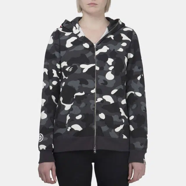 A BATHING APE City Camo Shark Full Zip Hoodie Black