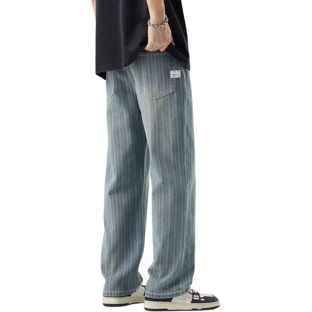 童先森 美式复古港风夏季潮牌宽松直筒阔腿百搭休闲长裤子牛仔裤 男款