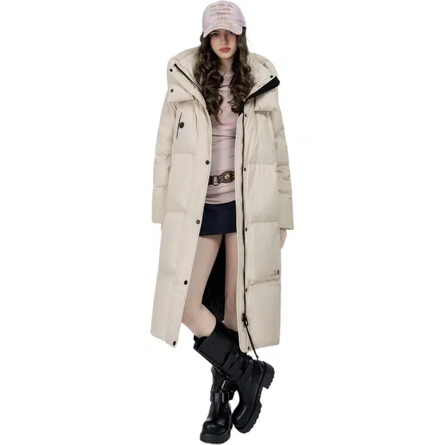 鸭鸭 长款保暖极寒加厚羽绒服 男女同款