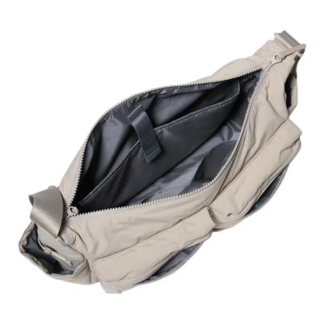 UNIQLO Multi-Pocket Nylon Shoulder Bag Beige