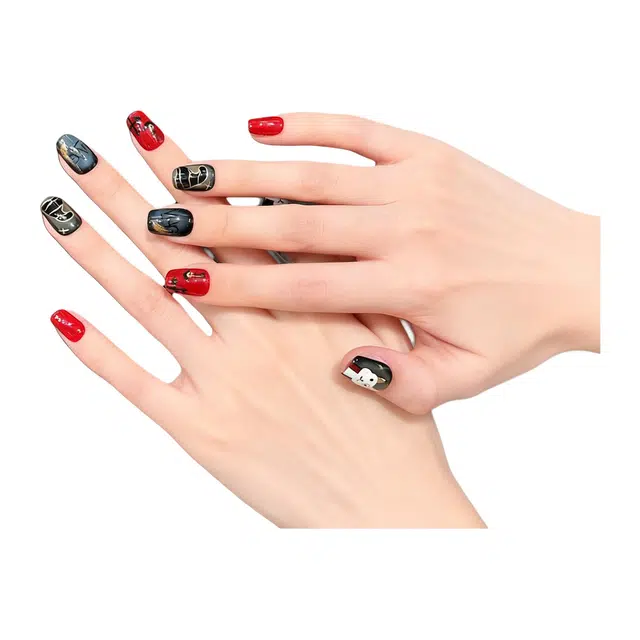 凡泽 大眼兔手绘动漫卡通可爱显白  穿戴甲 短梯短短梯暗系跳色 可爱