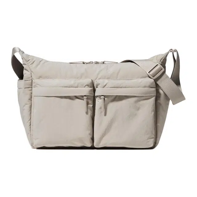 UNIQLO Multi-Pocket Nylon Shoulder Bag Beige