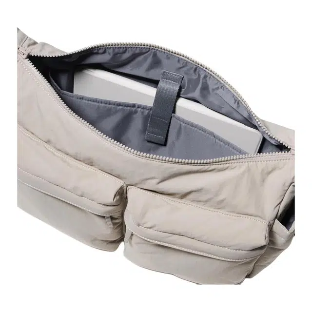 UNIQLO Multi-Pocket Nylon Shoulder Bag Beige