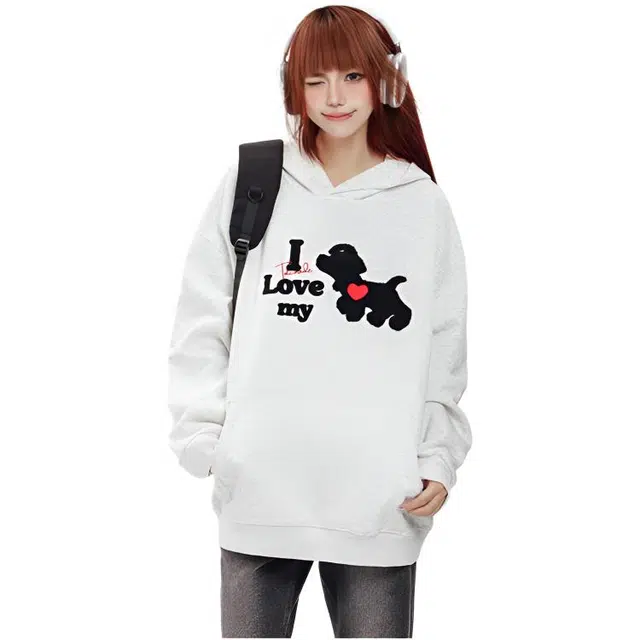 丝絮丝绸 学院慵懒风时尚宽松卡通舒适百搭上衣卫衣 女款