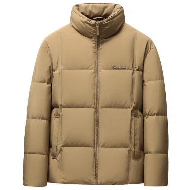 雅鹿 高蓬短款立领轻压休闲时尚舒适保暖防寒防风外套羽绒服 男款