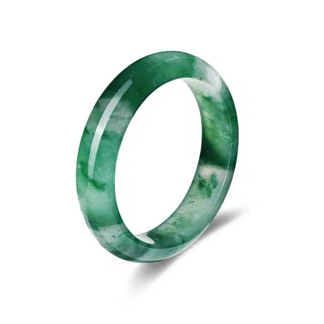 周大生 甄选款玉翠美人镯 古风雅韵新中式 江南气质温婉平安贵妃镯旗袍汉服贵气镯百搭叠带天然 非洲翠 手镯 女款