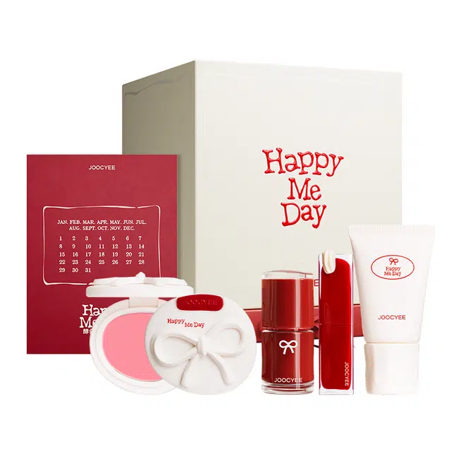 酵色 庆祝线生日系列方形礼盒多用霜+晶冻口红+腮红+冰透唇蜜 易上色玻璃唇气色 彩妆 套装