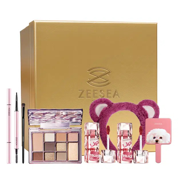 滋色 星光烁烁彩妆礼盒化妆品套盒 易上色自然持久清透气色 眼影盘唇釉唇泥口红眉笔