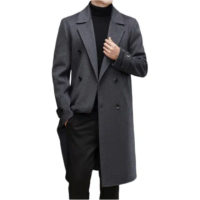 【dme】 秋冬高级感毛呢大衣男羊毛中长款外套过膝妮子呢子非双面羊绒男装 男款