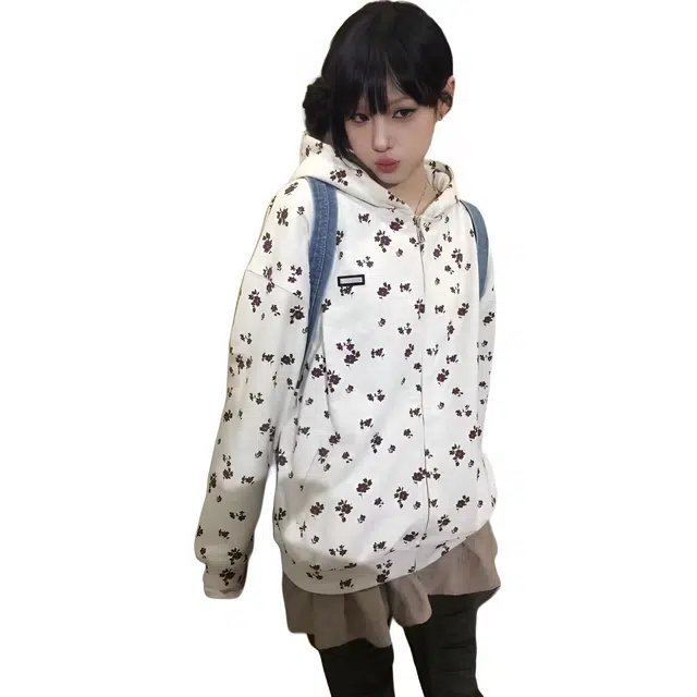 丝絮丝绸 学院可爱风时尚百搭舒适宽松慵懒风外套卫衣 女款