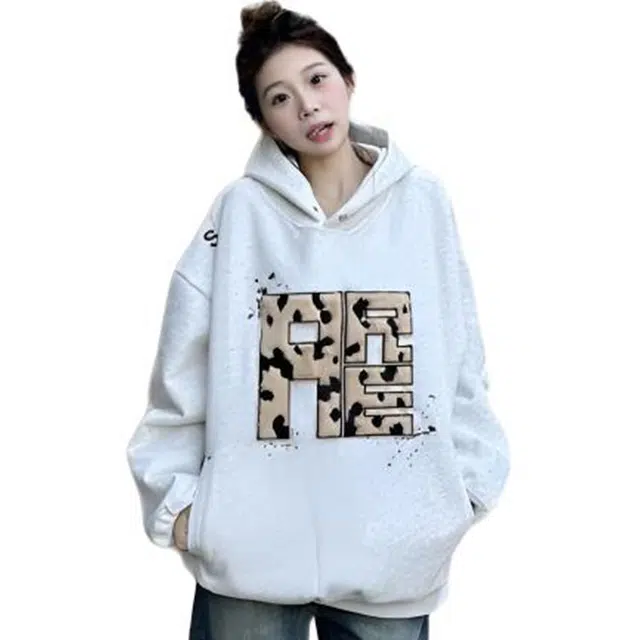 丝絮丝绸 学院风时尚宽松舒适百搭慵懒风上衣卫衣 女款