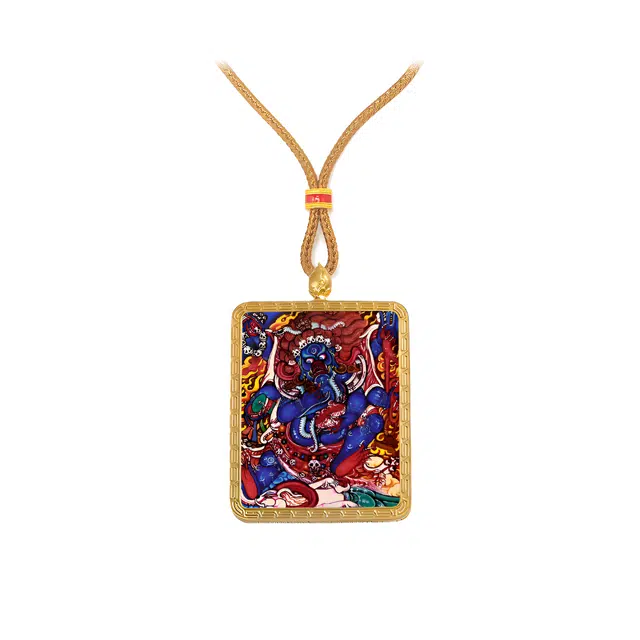 【百无禁忌百财来】 玉临门 福运国风大黑天唐卡新藏式六臂玛哈嘎拉藏传佛教护身符能量#好运 合金 项链 男女同款情侣款