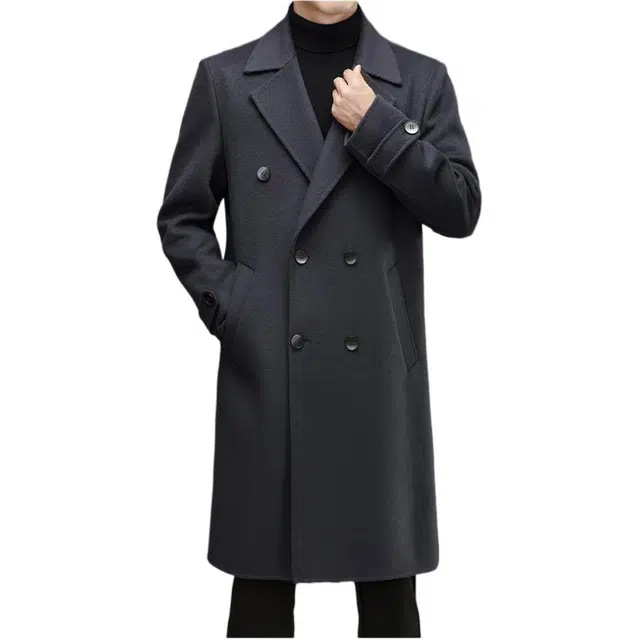 【dme】 秋冬高级感毛呢大衣男羊毛中长款外套过膝妮子呢子非双面羊绒男装 男款