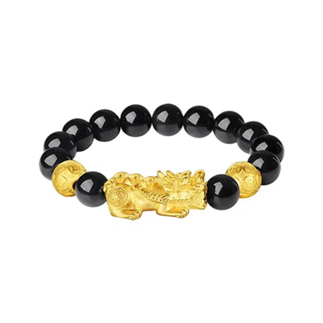 【赠手机贴】 老庙 国风貔貅 招财纳福新中式钱币转运珠小众轻奢小众设计感事事如意#好运 玛瑙 手串 男款