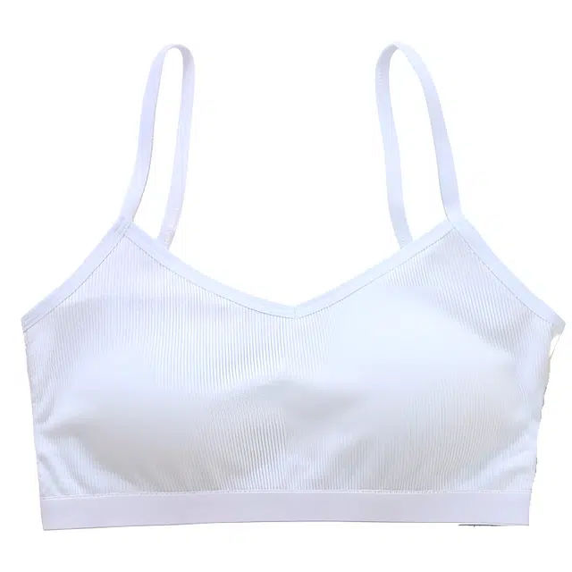 俞兆林 冰淇淋色纯棉高弹青春期少女学生中小背心大童儿童可拆卸杯垫薄款透气柔软舒适吊带发育内衣