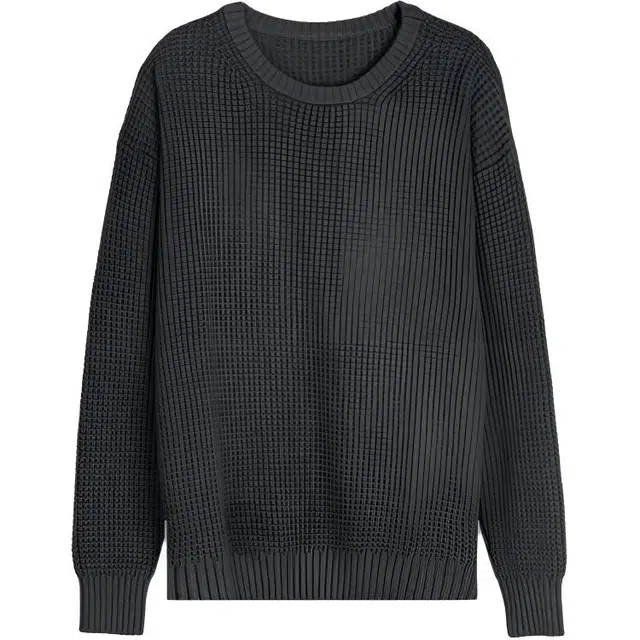 唔刃 美式复古粗针重磅华夫格美式休闲硬汉外搭 轮廓风 盐系减龄随性质感穿搭男装外套秋冬加厚针织衫 男款