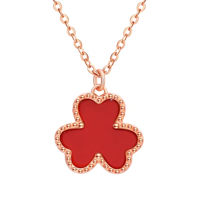 老庙 【赠限量手机金贴】 老庙 三叶草 轻奢新中式国潮国风平安纳福优雅显贵气 百搭日常可调节礼盒包装#好运 玛瑙 项链 女款