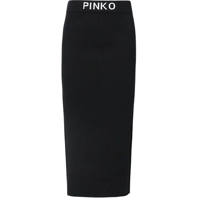 PINKO FW25 Letter Embroidered Knit Skirt